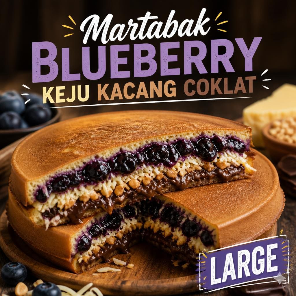 Blueberry Keju Kacang Coklat Large Martabak 999 Asli Bandung